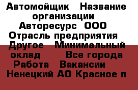 Автомойщик › Название организации ­ Авторесурс, ООО › Отрасль предприятия ­ Другое › Минимальный оклад ­ 1 - Все города Работа » Вакансии   . Ненецкий АО,Красное п.